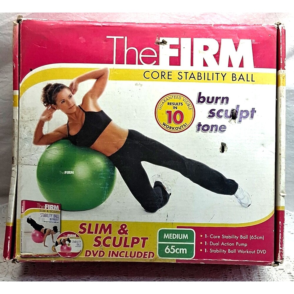 The FIRM Green Core Stability Exercise Ball Kit w/ Pump & DVD Burn Tone Workout